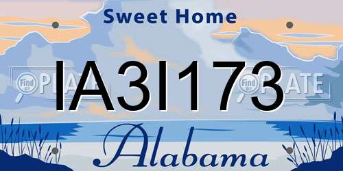 IA3I173 Alabama License Plate