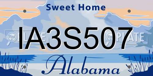IA3S507 Alabama License Plate