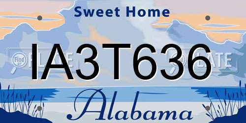 IA3T636 Alabama License Plate