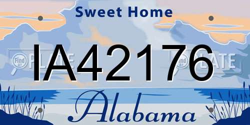 IA42176 Alabama License Plate