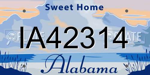 IA42314 Alabama License Plate