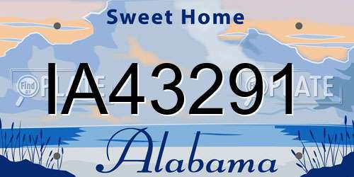 IA43291 Alabama License Plate