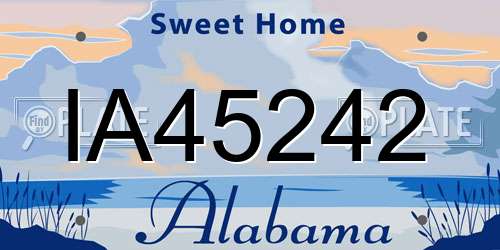 IA45242 Alabama License Plate