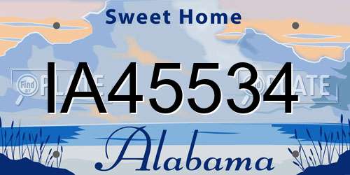 IA45534 Alabama License Plate