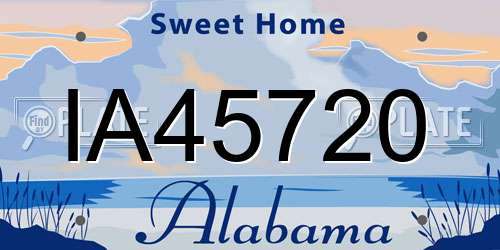 IA45720 Alabama License Plate