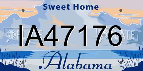 IA47176 Alabama License Plate