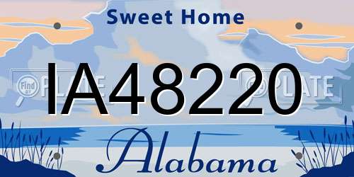 IA48220 Alabama License Plate