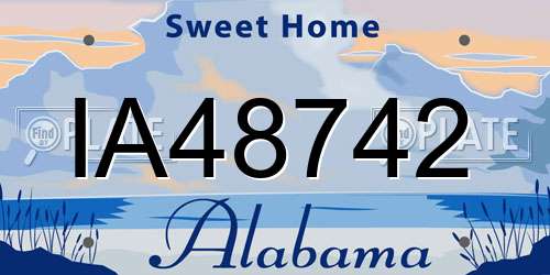 IA48742 Alabama License Plate