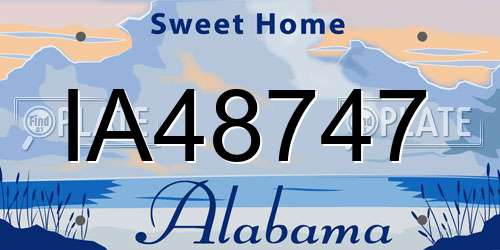 IA48747 Alabama License Plate