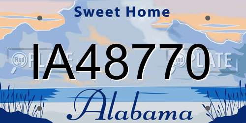 IA48770 Alabama License Plate