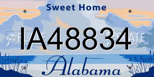 IA48834 Alabama License Plate