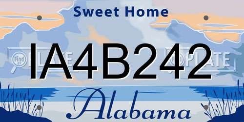 IA4B242 Alabama License Plate