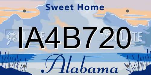 IA4B720 Alabama License Plate