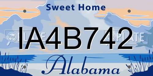 IA4B742 Alabama License Plate