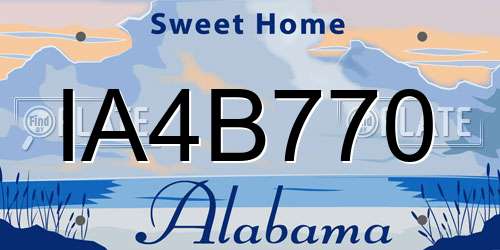 IA4B770 Alabama License Plate