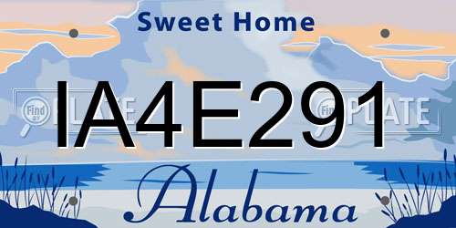 IA4E291 Alabama License Plate