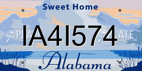 IA4I574 Alabama License Plate