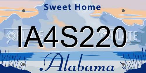 IA4S220 Alabama License Plate