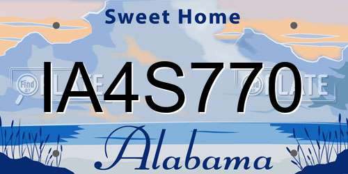 IA4S770 Alabama License Plate
