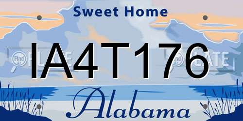 IA4T176 Alabama License Plate