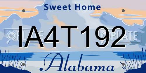 IA4T192 Alabama License Plate