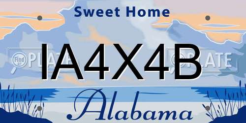 IA4X4B Alabama License Plate