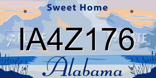 IA4Z176 Alabama License Plate