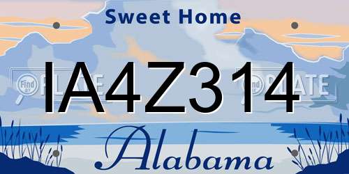 IA4Z314 Alabama License Plate