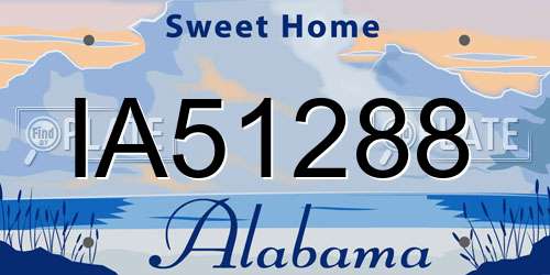 IA51288 Alabama License Plate