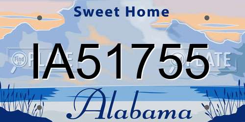 IA51755 Alabama License Plate