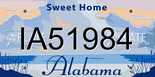 IA51984 Alabama License Plate