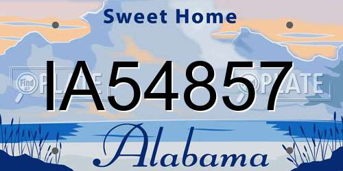 IA54857 Alabama License Plate