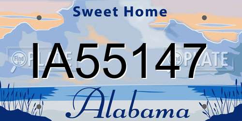 IA55147 Alabama License Plate