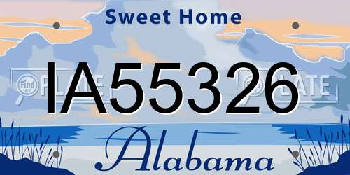 IA55326 Alabama License Plate