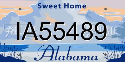 IA55489 Alabama License Plate