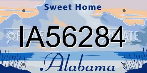 IA56284 Alabama License Plate