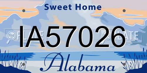 IA57026 Alabama License Plate