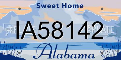 IA58142 Alabama License Plate