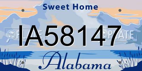 IA58147 Alabama License Plate