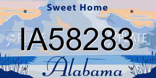 IA58283 Alabama License Plate