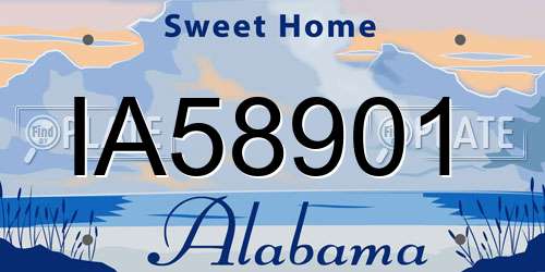 IA58901 Alabama License Plate