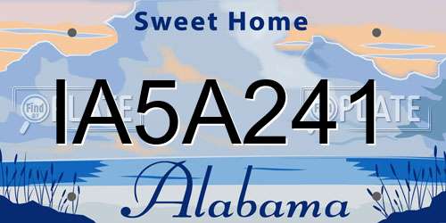 IA5A241 Alabama License Plate