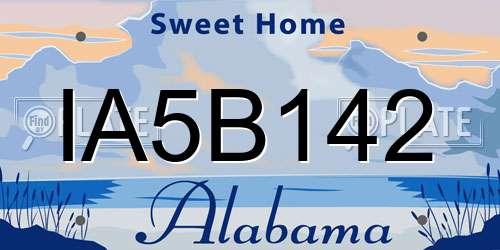 IA5B142 Alabama License Plate