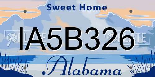 IA5B326 Alabama License Plate