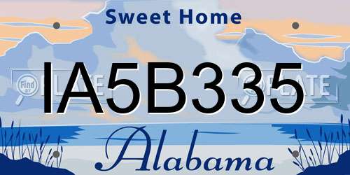 IA5B335 Alabama License Plate