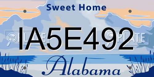 IA5E492 Alabama License Plate