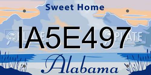 IA5E497 Alabama License Plate