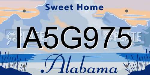 IA5G975 Alabama License Plate