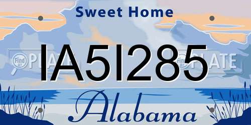 IA5I285 Alabama License Plate