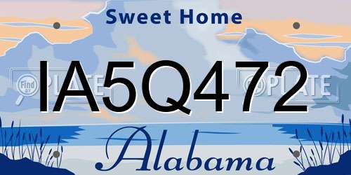 IA5Q472 Alabama License Plate